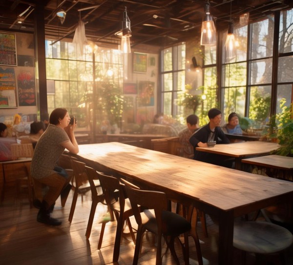 食堂温暖文明之光，文明在校园深处的温暖光